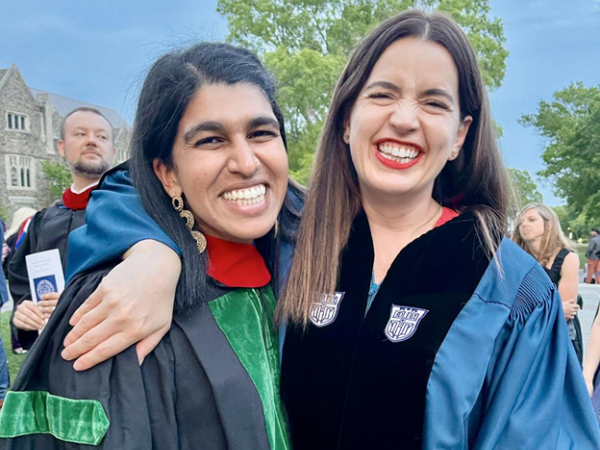 Monica Bodd and Kate Bowler at graduation