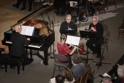 musicians perform Elegy in Goodson Chapel