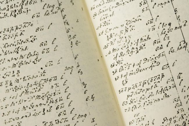 manuscript with writing