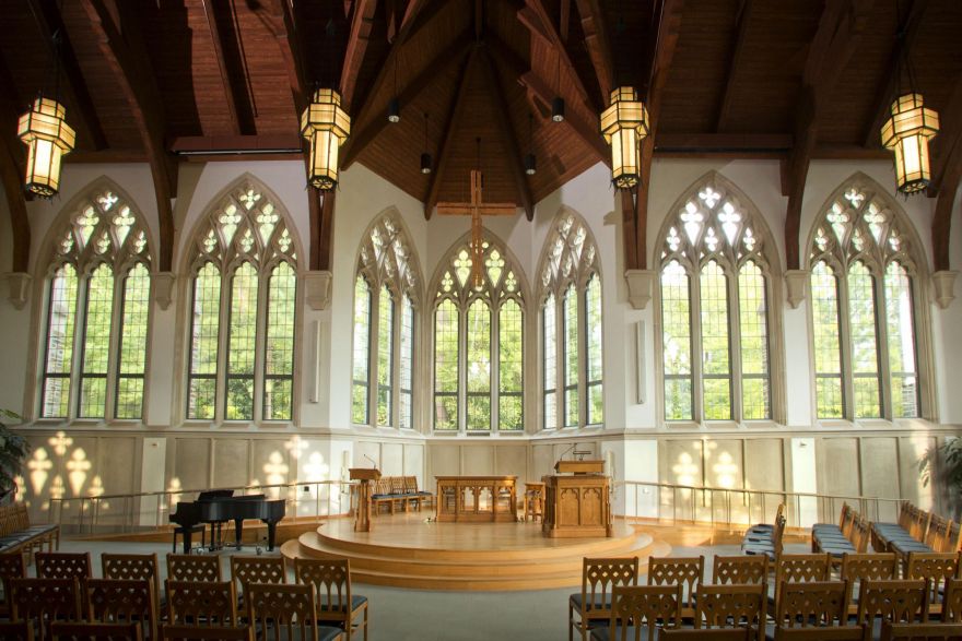 Interior of (empty) Goodson Chapel