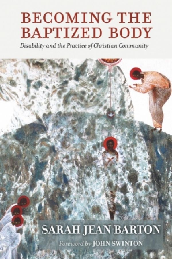 Book cover for "Becoming the Baptized Body" - artistic rendering of the dove after Jesus' baptism 