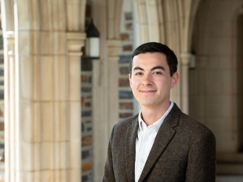 Joseph Reigle near Duke chapel