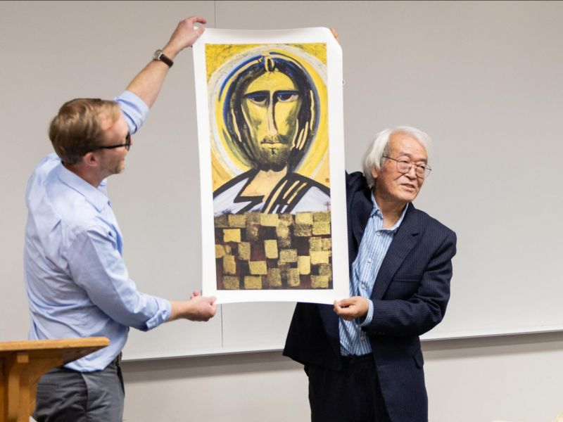 Visiting Artist DaoZi Gifts Two Original Paintings to Duke Divinity School