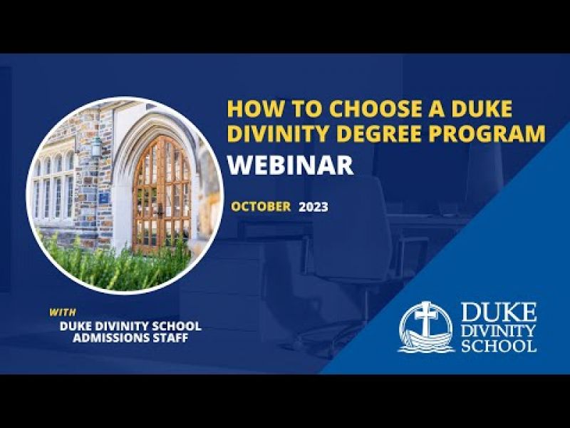 Video: How to Choose A Duke Divinity Degree Program