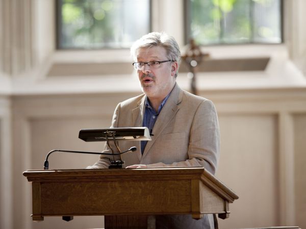 James MacMillan lectures about his composition, St. Luke Passion, at Goodson Chapel, Duke Divinity School.