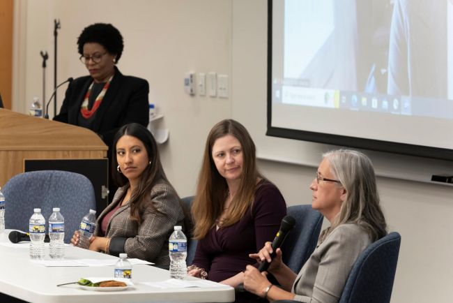 A women's center panel discussion