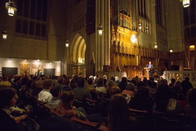 “Engaging Eliot: Four Quartets in Word, Color, and Sound” featured artists Bruce Herman and Makoto Fujimura and musical performances in Duke Chapel.