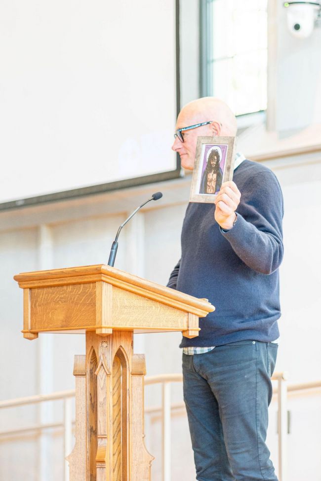 Douglas Campbell speaking about Prison Studies in Goodson Chapel