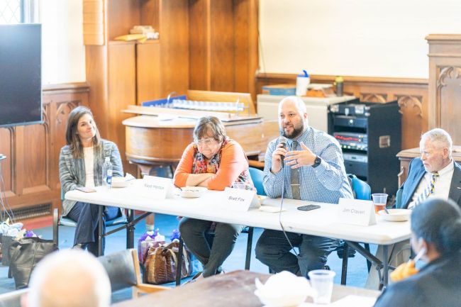 Panel speakers about the prison studies program