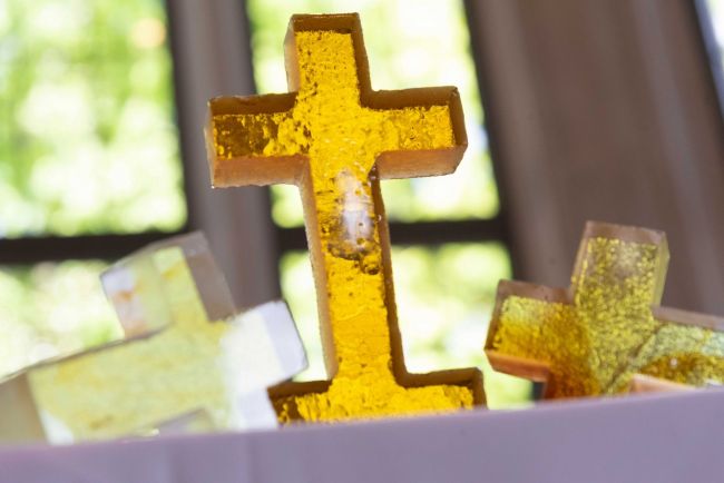 Yellow glass crosses