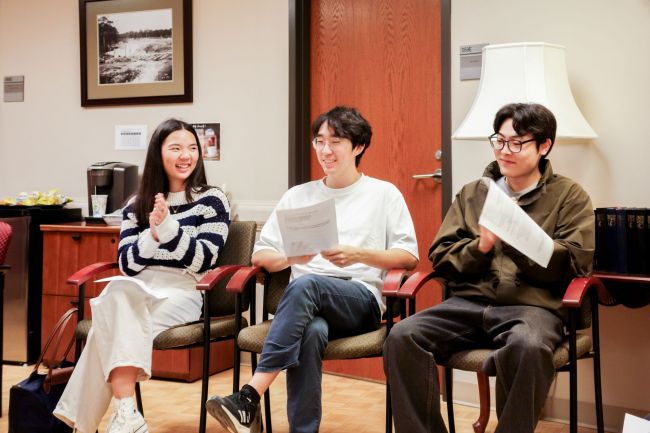 Students in Asian House offer a blessing