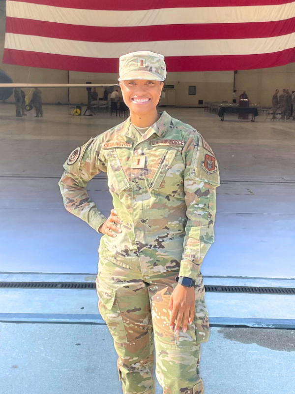 Makala Carrington headshot in military combat attie