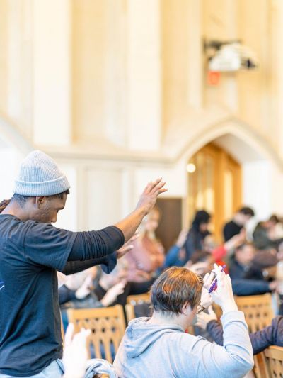 Students worshiping at the 15th Anniversary of the Prison Studies Program